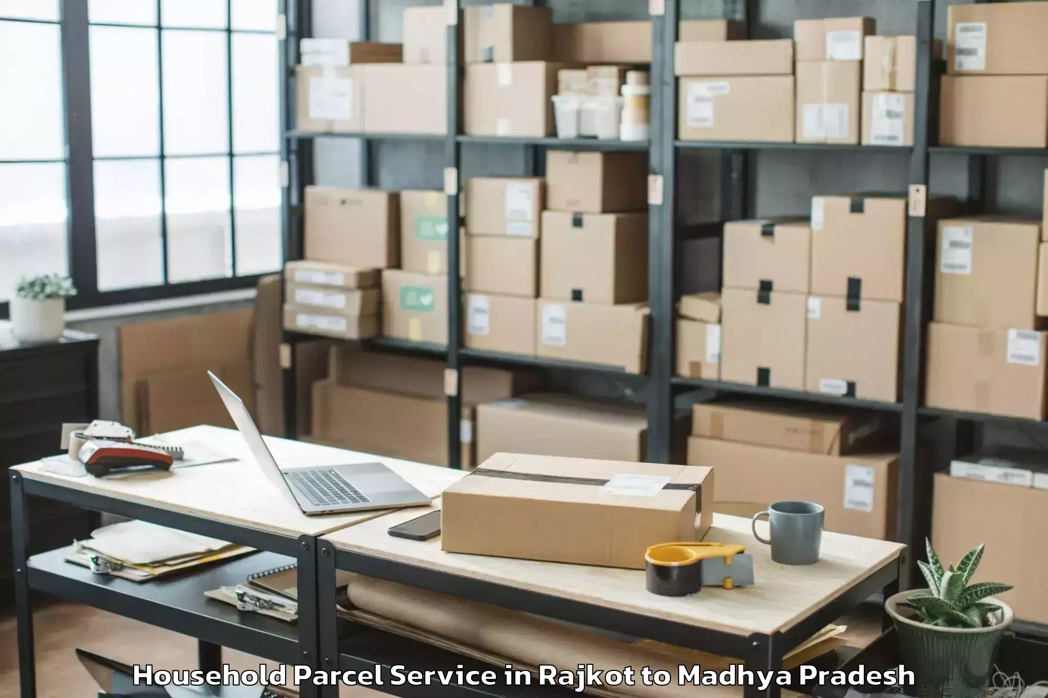 Book Your Rajkot to Patharia Household Parcel Today